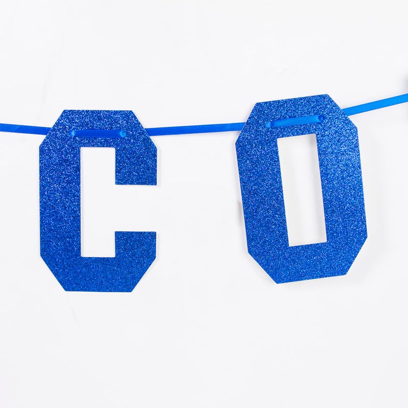 Gexolenu Blue Class of 2025 Graduation Theme Party Decoration Banner, Congrats Grad, Black Glitter Graduation, 2025 Black Congratulations Grad Party Decorations - Image 4